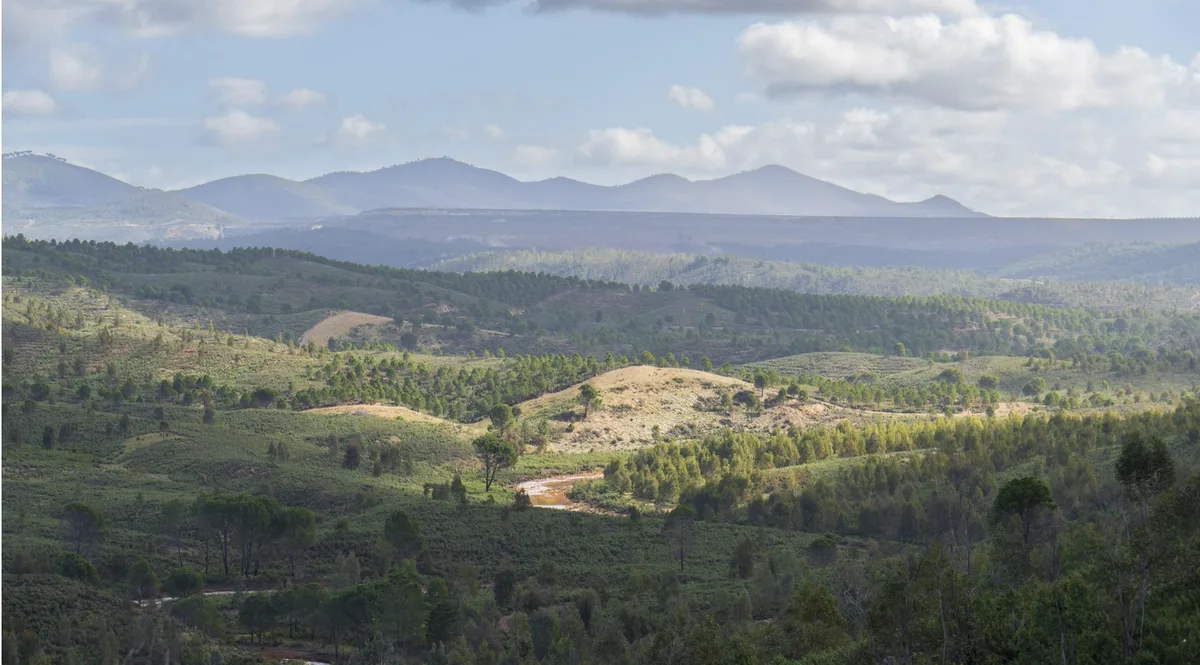 View across to the mountains of Aracena