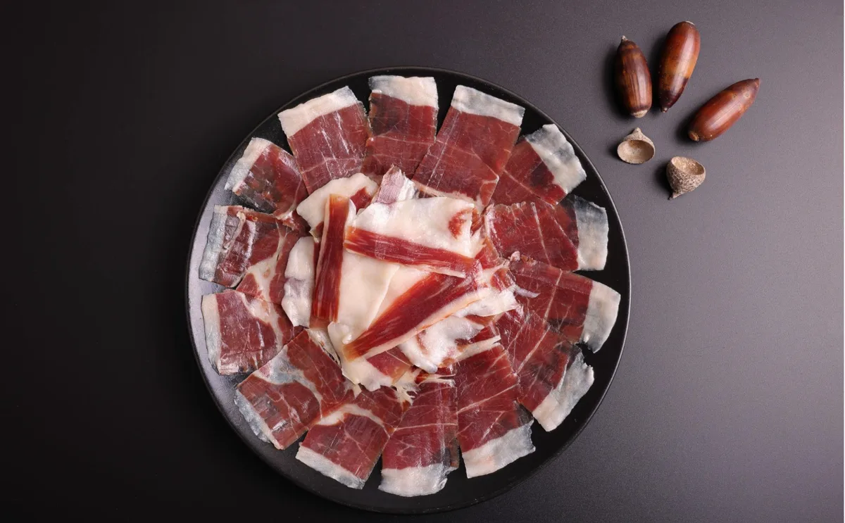 Plate of delicious Jamón from Aracena, Spain
